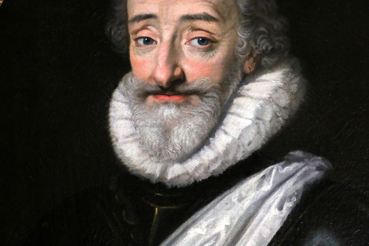 Portrait d'Henri IV (1553, 1610) Ecole Française De La Fin Du XVIIIè d'Après Frans II Pourbus-photo-3