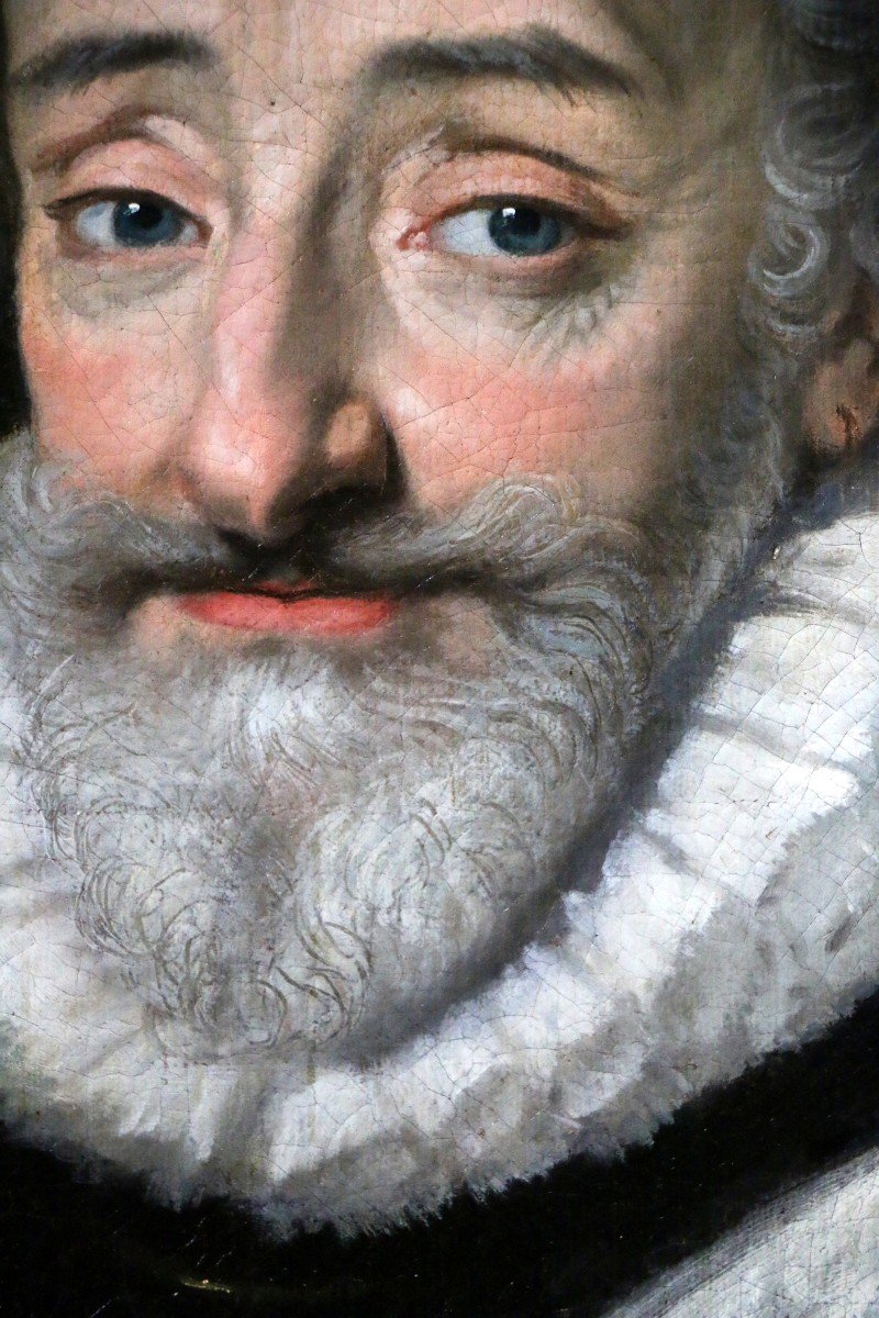 Portrait d'Henri IV (1553, 1610) Ecole Française De La Fin Du XVIIIè d'Après Frans II Pourbus-photo-1