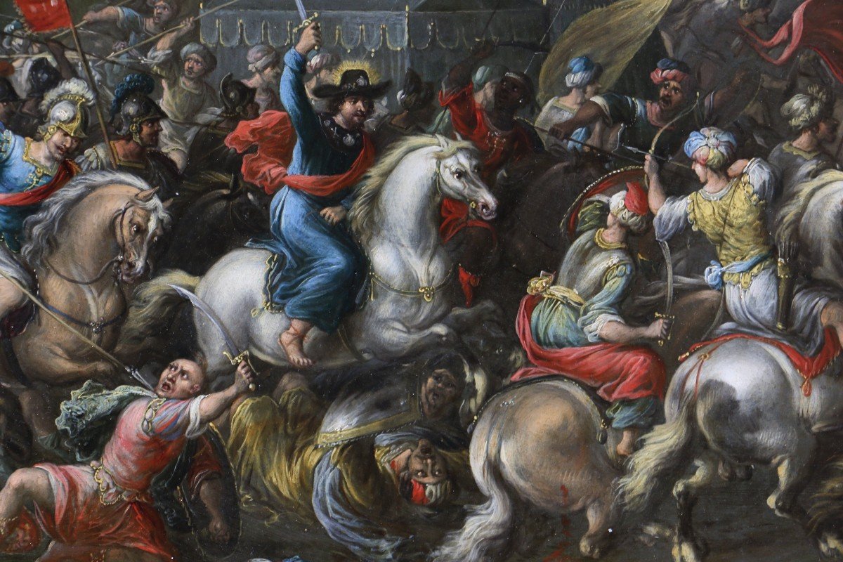 Gérard Hoet I (1648; 1733) Attribué; La Bataille De Clavijo Et l'Apparition De Saint Jacques -photo-4