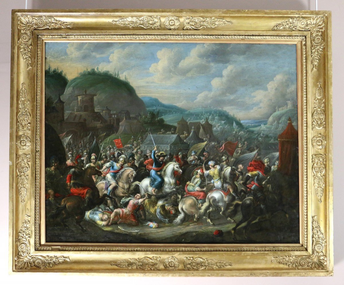 Gérard Hoet I (1648; 1733) Attribué; La Bataille De Clavijo Et l'Apparition De Saint Jacques 