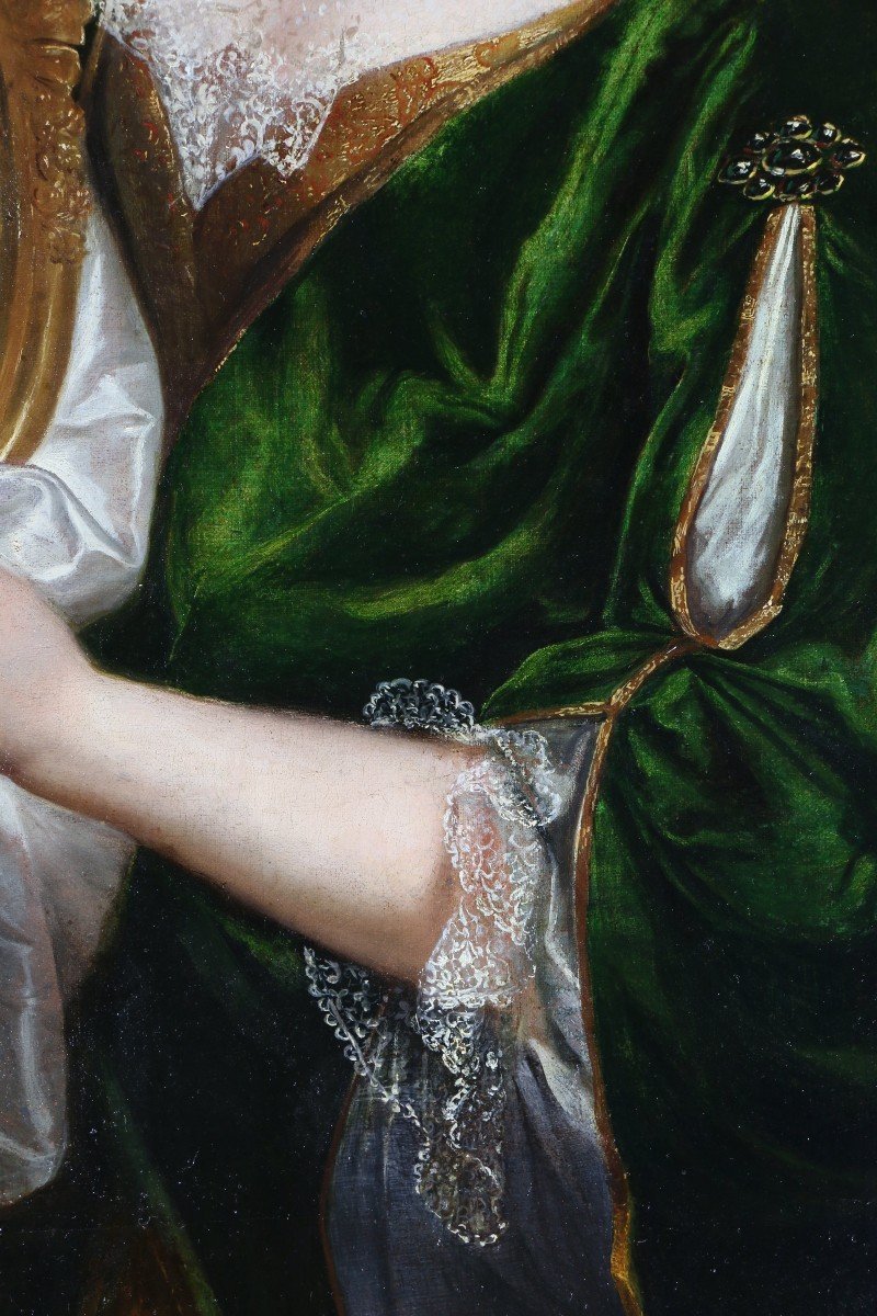 François De Troy (1645; 1730). Portrait De Françoise Marie De Bourbon, Fille De Louis XIV-photo-3