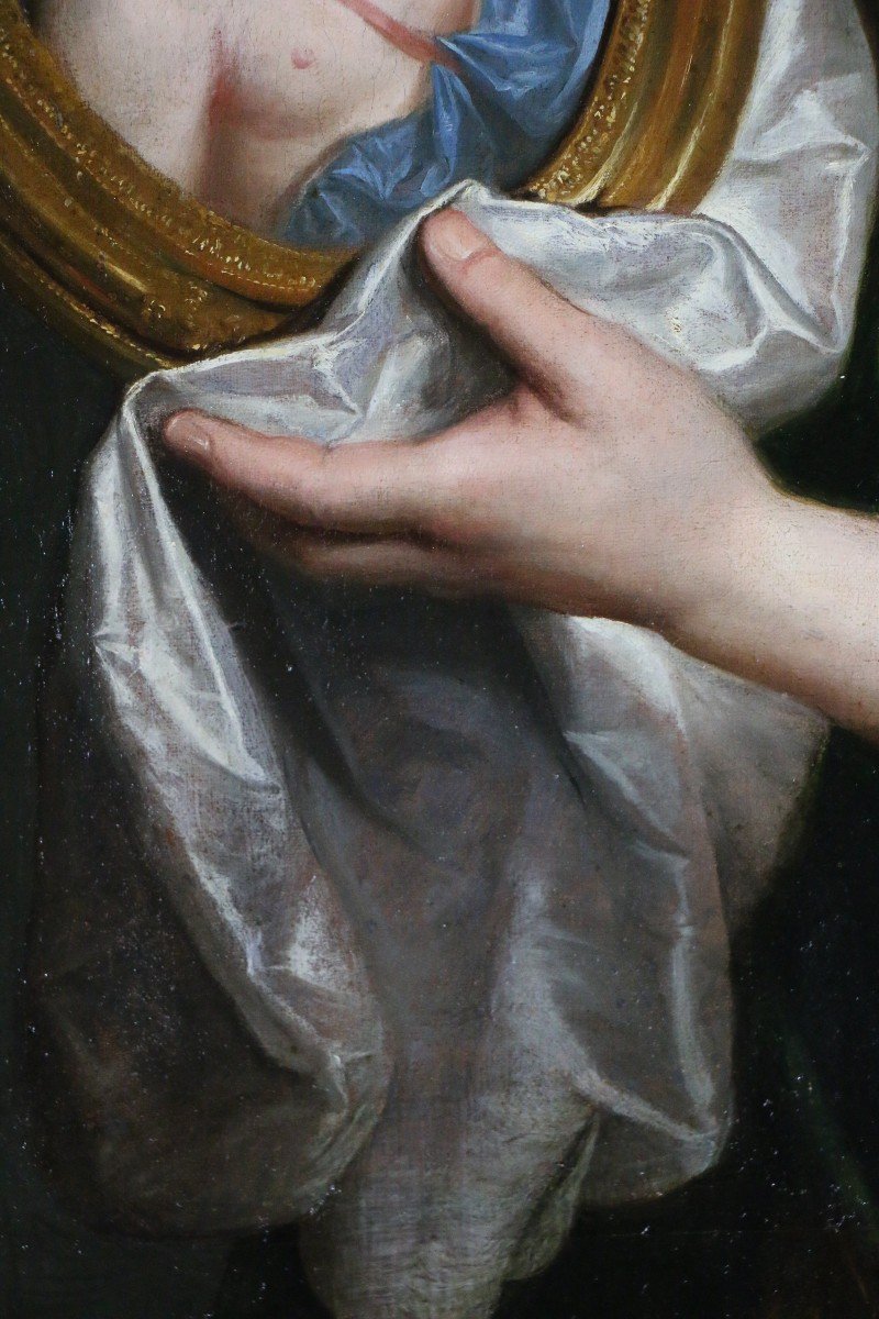 François De Troy (1645; 1730). Portrait De Françoise Marie De Bourbon, Fille De Louis XIV-photo-1