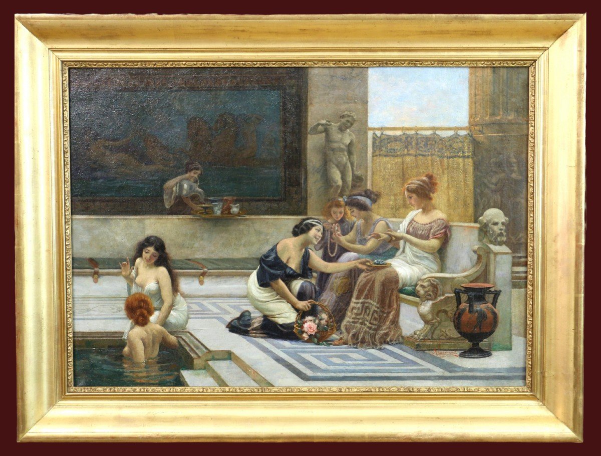 Emilio Vasarri (1826; 1928) Signed. An Afternoon At The Thermal Baths