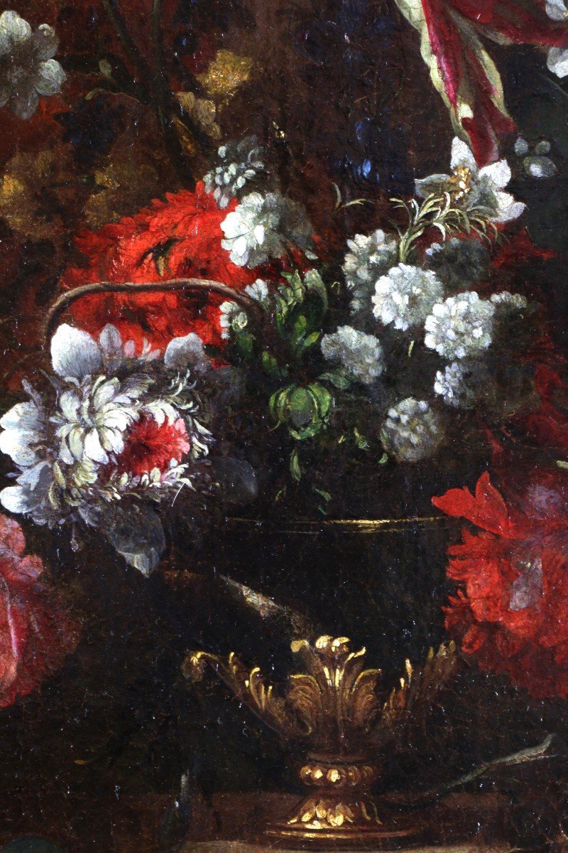 Jean Baptiste Blain De Fontenay (1653; 1715) Attributed. Bouquet Of Flowers In A Vase Around 1700-photo-1