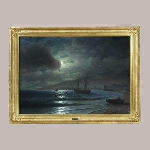 Ivan Aivazovsky (1817-1900) Entourage. The Bay Of Feodosia By Moonlight Circa 1880.