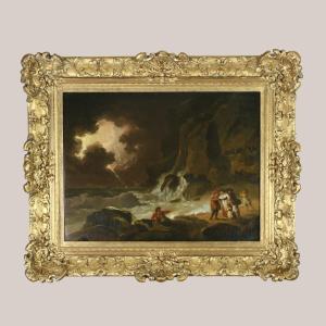 Julius Caesar Ibbetson (1759-1817) Storm And Shipwreck Scene On The Isle Of Wight Circa 1795