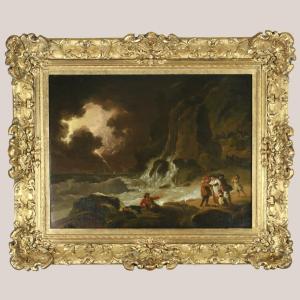 Julius Caesar Ibbetson (1759-1817) Storm And Shipwreck Scene On The Isle Of Wight Circa 1795