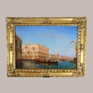 Felix Ziem (1821-1911) Atelier. Le Palais Des Doges Et Les Colonnes de La Piazetta