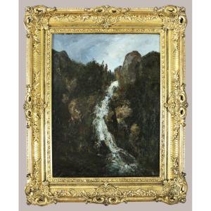 Gustave Courbet (1819-1877) Workshop. Landscape With Cascade Around 1870
