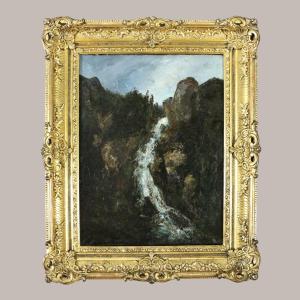 Gustave Courbet (1819-1877) Workshop. Landscape With Cascade Around 1870