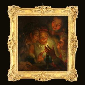 Charles Antoine Coypel (1694-1752) And His Workshop. The Game Of Candlelight.