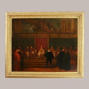 Doge Marino Grimani Receives The Spanish Ambassador. Joseph-nicolas Robert-fleury (1797-1890)