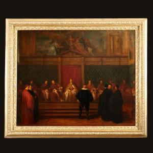 Doge Marino Grimani Receives The Spanish Ambassador. Joseph-nicolas Robert-fleury (1797-1890)