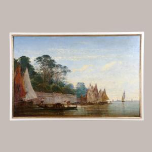 Félix Ziem (1821-1911) Signed And Dated 1871. Venice, The French Gardens.