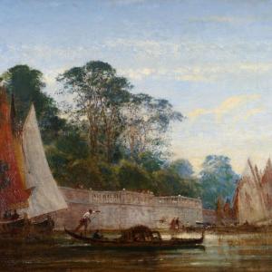 Félix Ziem (1821-1911) Signé Et Daté 1871. Venise, Les Jardins Français.