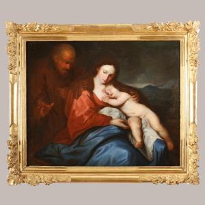 Antoon van Dyck (1599-1641) atelier. Le repos de la sainte famille en Egypte vers 1640