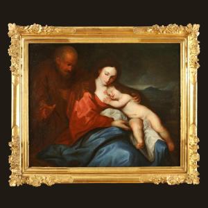 Antoon Van Dyck (1599-1641) Workshop. The Rest Of The Holy Family In Egypt Circa 1640