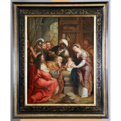 Flemish School From The Seventeenth Century, Attributed To Frans Francken III Adoration Of Magi