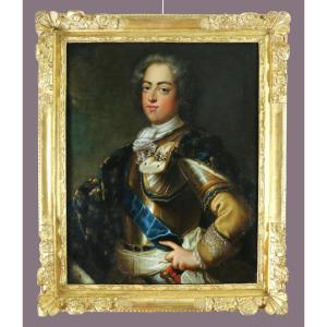 Portrait Of Young Louis XV-charles Amédée Van Loo (1719-1795) Attributed.