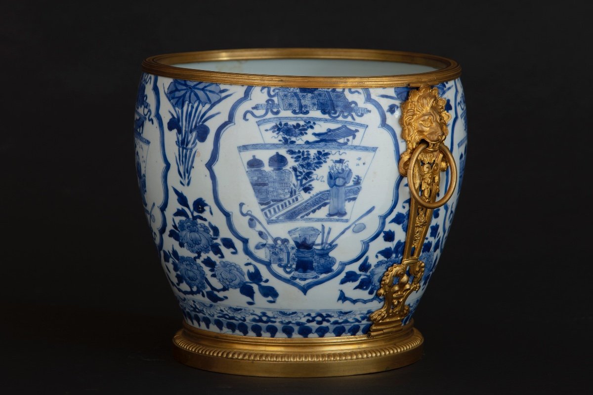 Cache Pot En Porcelaine De Chine d'Epoque Kangxi-photo-2