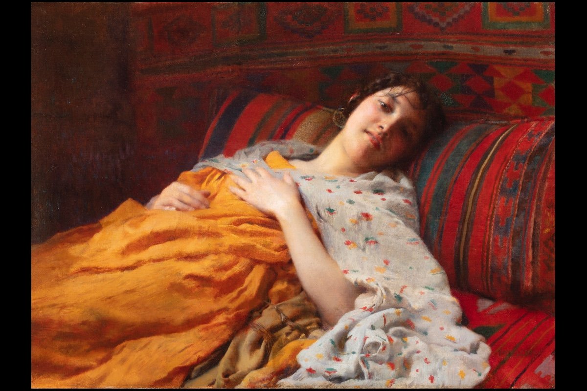 Orientalist Painting By Paul Alexandre Alfred Leroy (paris 1860 - 1942)-photo-2