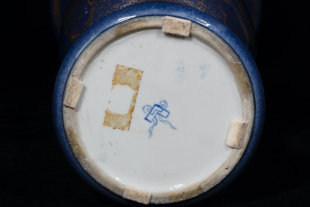 Paire De Vases Trompette Chinois d'époque Kangxi-photo-3