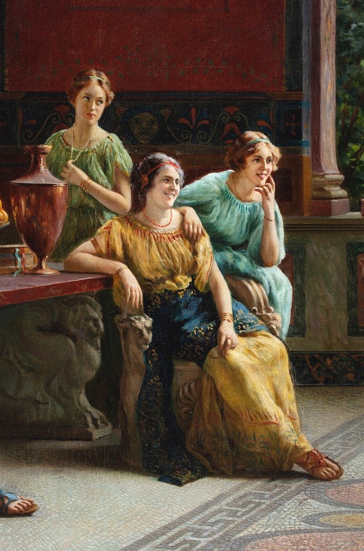 Painting By Guglielmo Zocchi (florence 1874 – After 1920) “the Performance”-photo-1