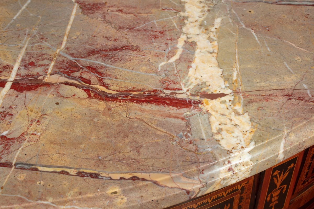 Paire de commodes demi-lune Lombardes-photo-1