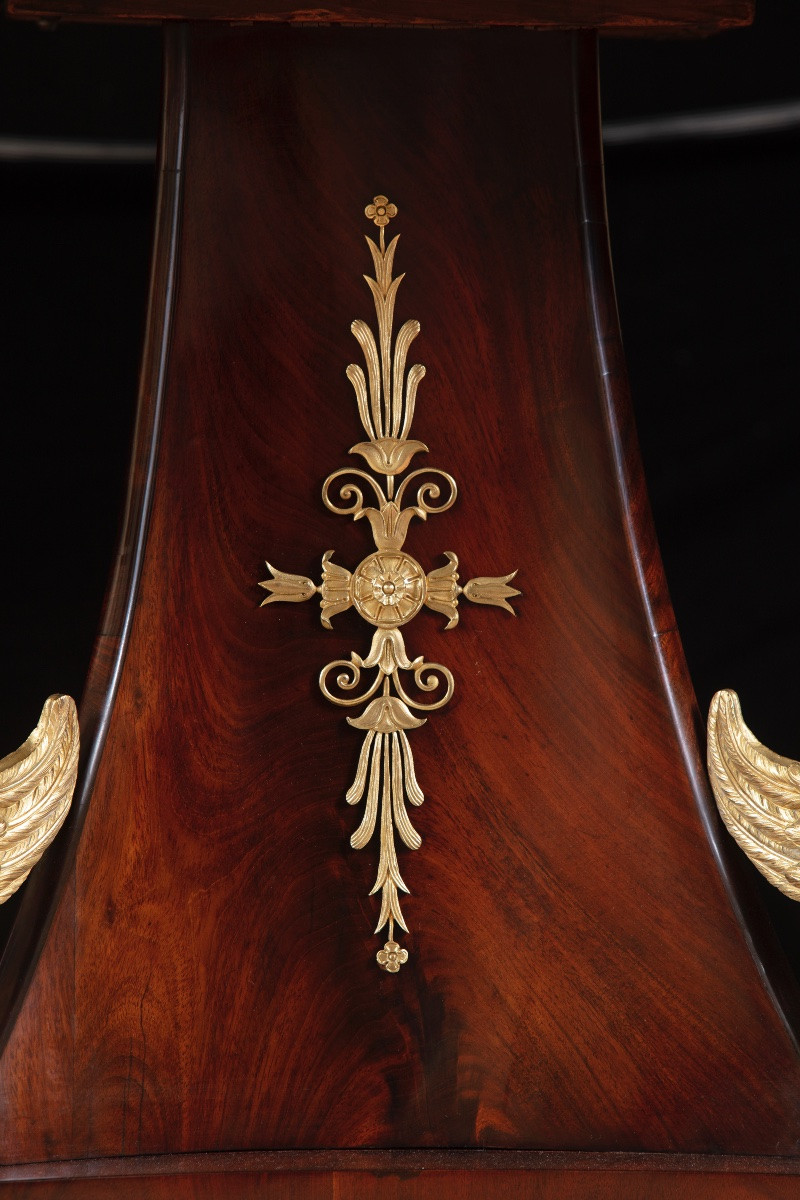 Mahogany Center Table With Marble Top, France-photo-4