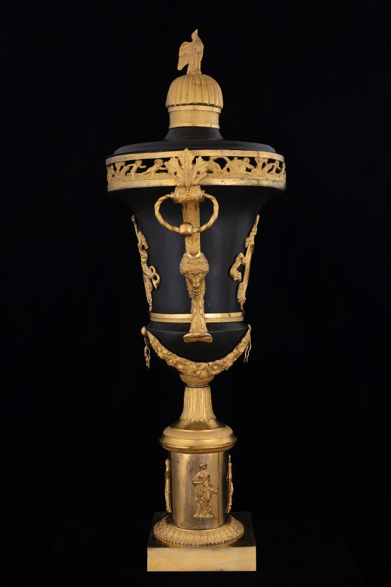 Important Bronze Vase, Russia, Early 19th Century-photo-2