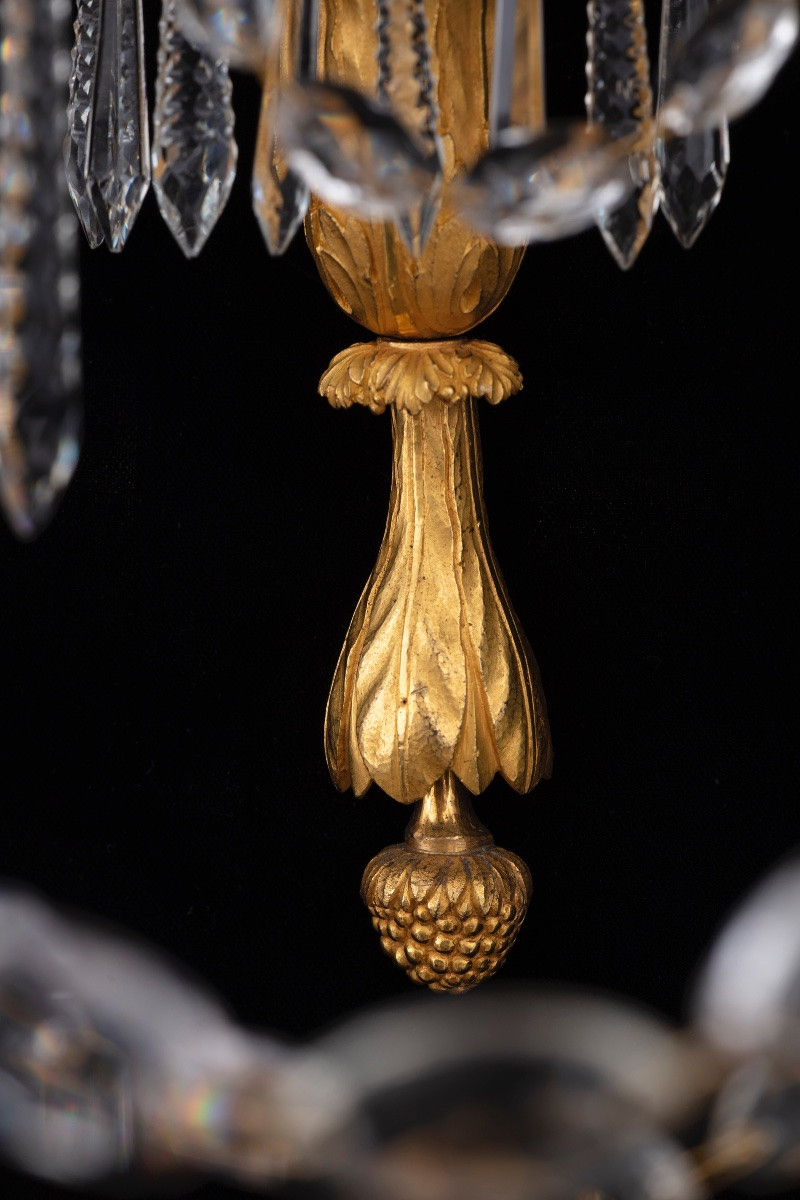 Paire d'appliques importantes en bronze doré et cristal, France, vers 1805-photo-2