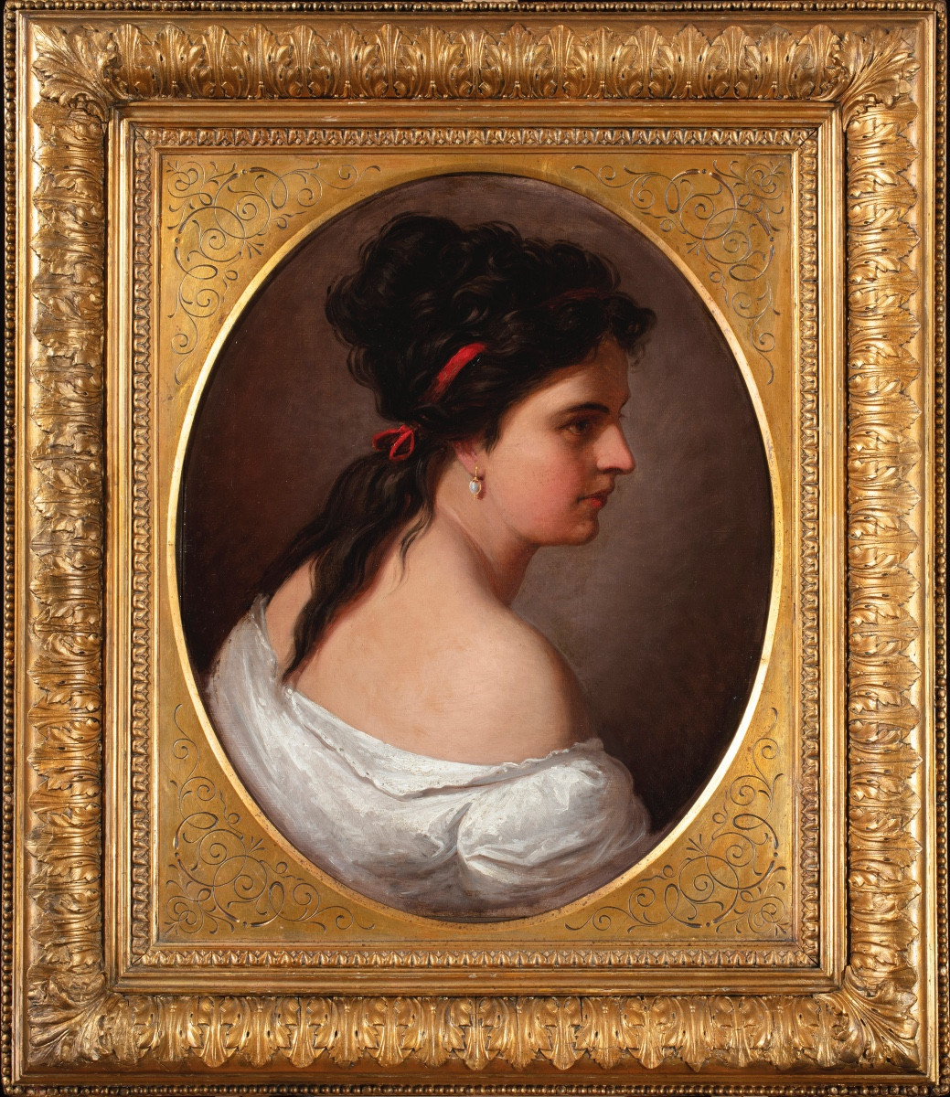 École allemande, «Profil d'une jeune fille au ruban rouge»