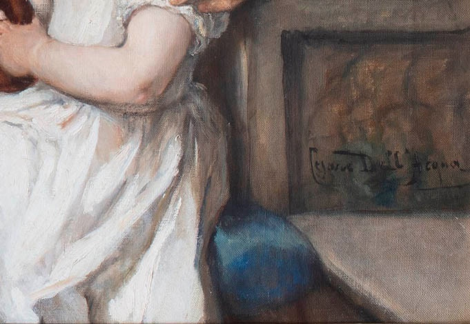 Painting By Cesare Dell’acqua (pirano D’istria 1821 – Ixelles 1905), “les Jeux”-photo-1