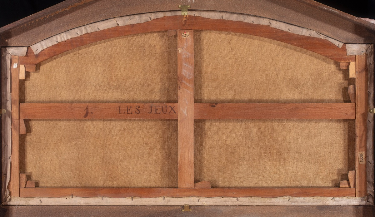 Painting By Cesare Dell’acqua (pirano D’istria 1821 – Ixelles 1905), “les Jeux”-photo-3