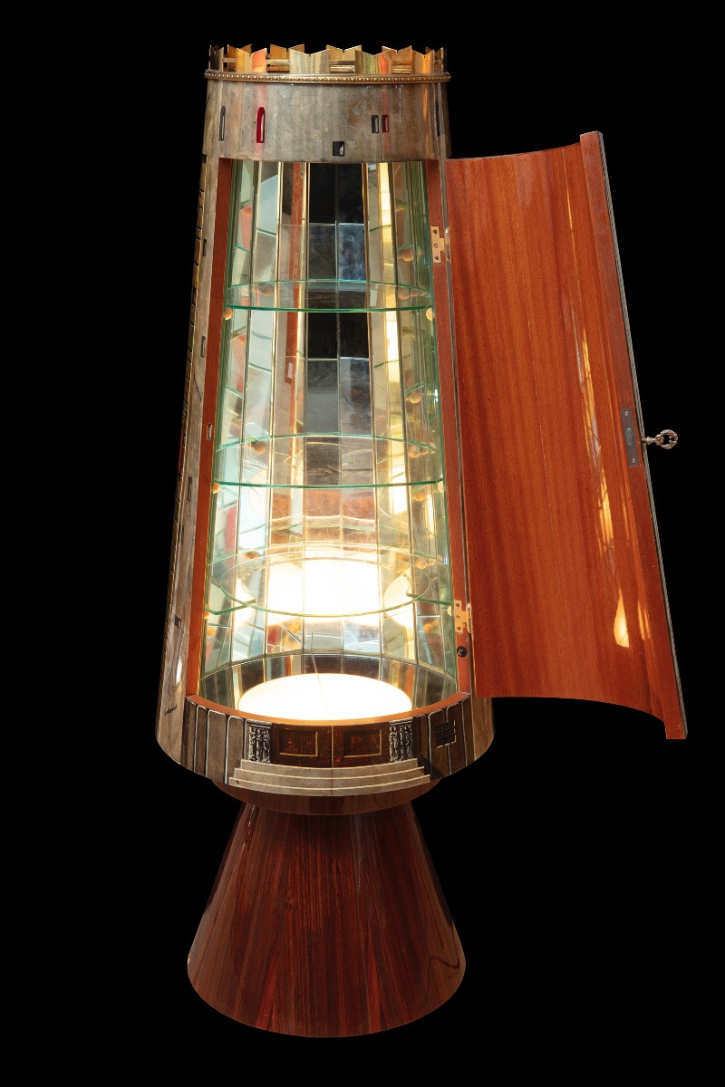 Bar Cabinet And Ice Bucket By Aldo Tura (milan 1909-1963)-photo-4