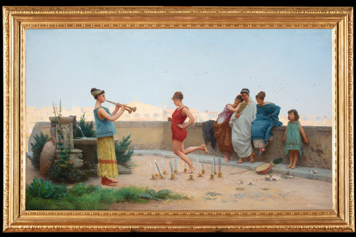 Tableau de Giovanni Muzzioli (Modène, 1854 - 1894), "La danse de l'épée"
