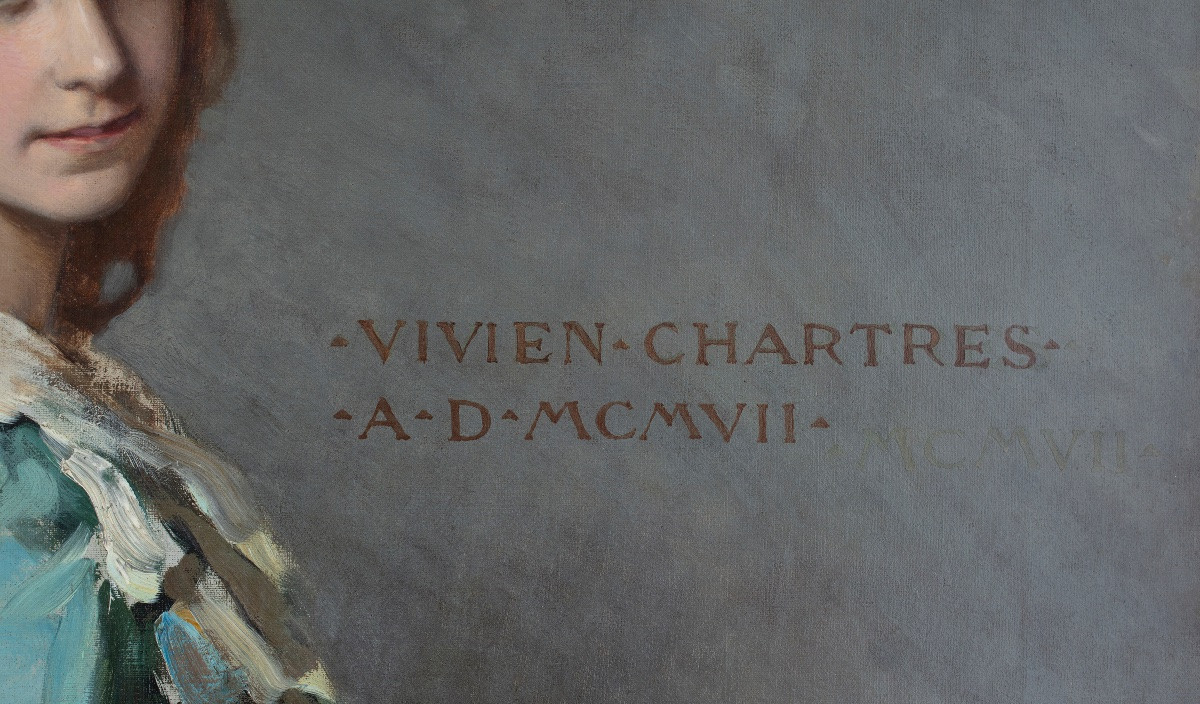 Vittorio Matteo Corcos (1859 – 1933), “portrait Of Vivien Chartres With Her Violin"-photo-2