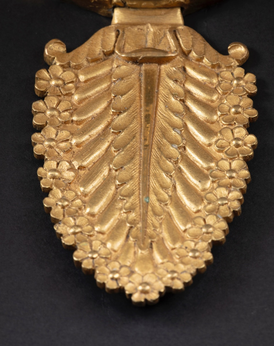 Pair Of Five-armed, Crystal And Gilt-bronze Hot-air Balloon Appliques-photo-2