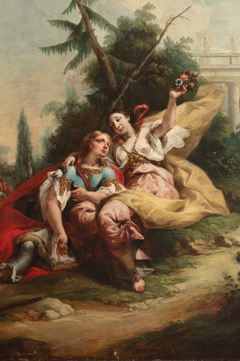 École vénitienne, paire de peintures à l'huile sur toile, seconde moitié du XVIIIe siècle-photo-4
