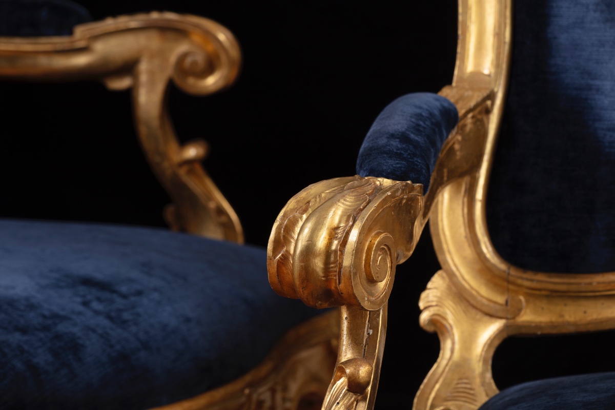 Set Of Four Louis XV Roman Armchairs -photo-2