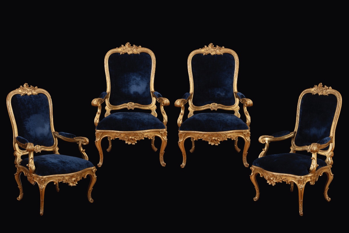 Set Of Four Louis XV Roman Armchairs 