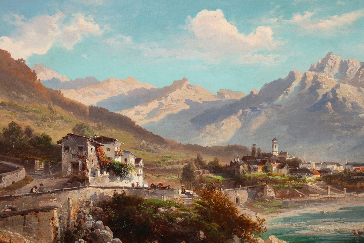 Pair Of Paintings By Ferdinand Feldhütter (1842-1898) Depicting Mountain Landscapes-photo-4