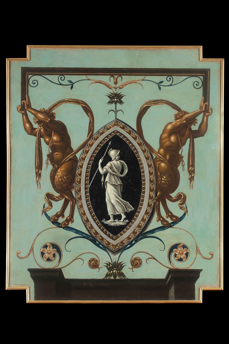 Four Panels Decorated With Grotesques, Piedmontese Manufacture, Italy, 17th Century-photo-3