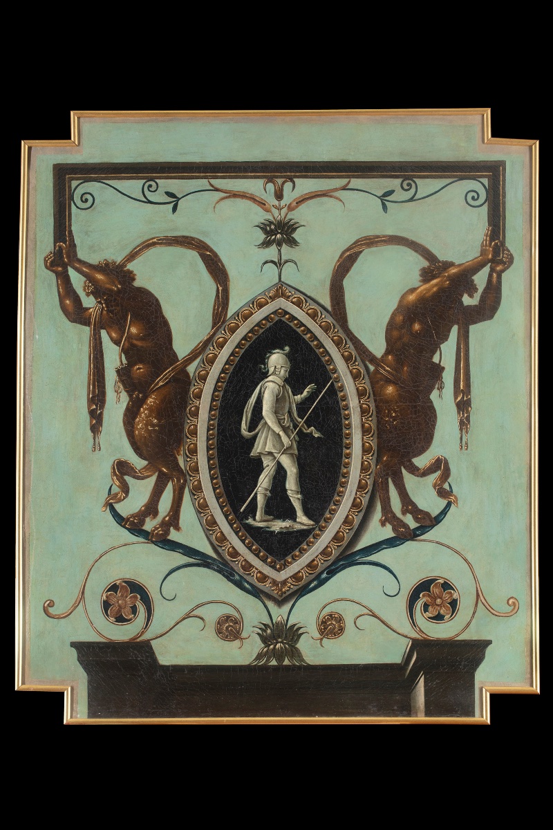 Four Panels Decorated With Grotesques, Piedmontese Manufacture, Italy, 17th Century-photo-1