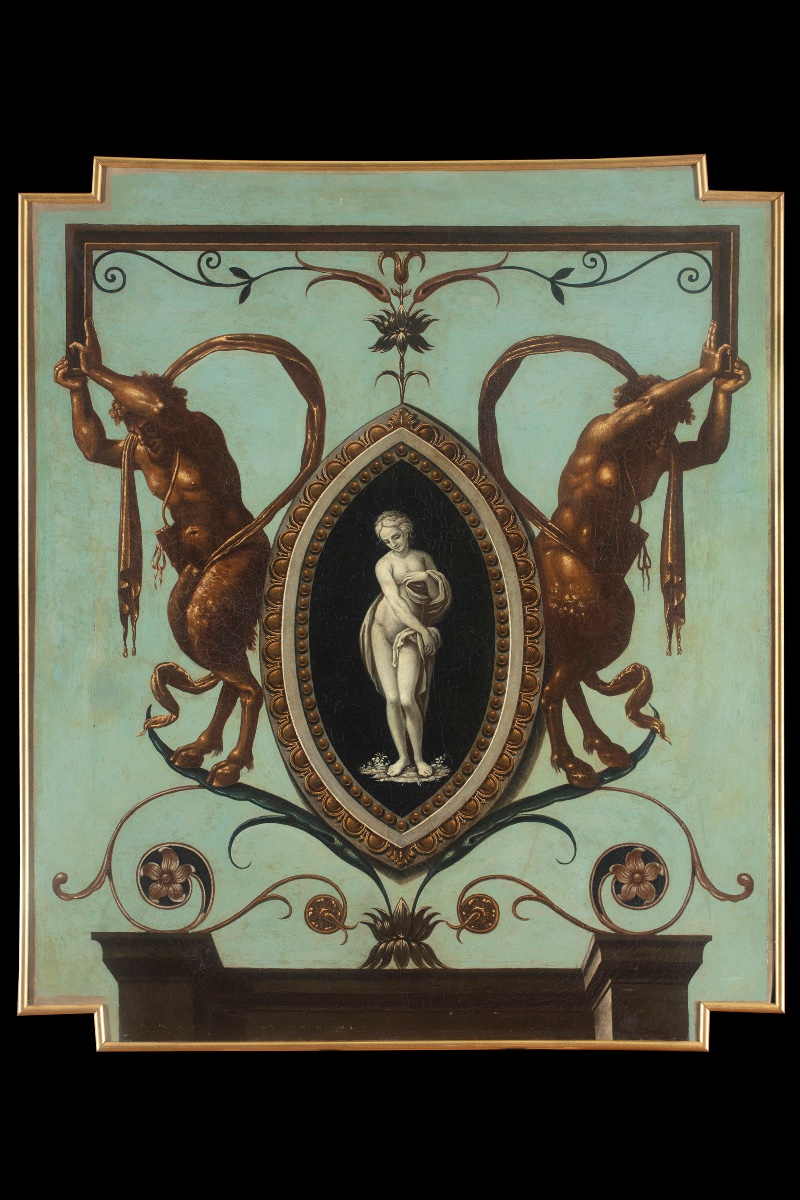 Four Panels Decorated With Grotesques, Piedmontese Manufacture, Italy, 17th Century-photo-3