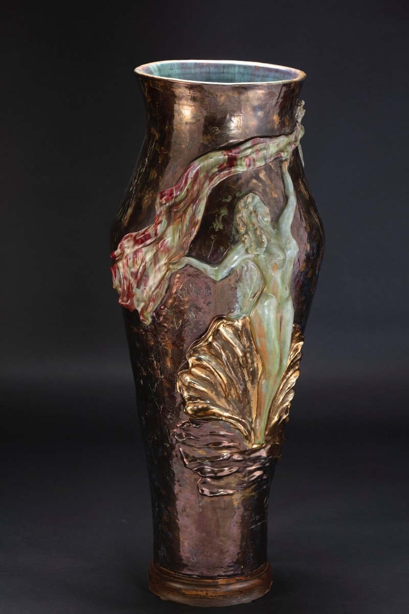 Ceramic Vase Decorated In The 50s By Federico Quatrini-photo-3