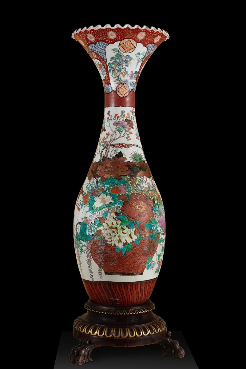 Paire De Vases Japonais Monumentaux d'époque Edo-photo-2