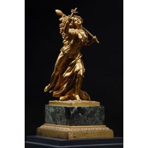 Gilded Bronze Sculpture "la Bacchante"