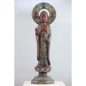 Large Bronze And Cloisonné Enamel Sculpture