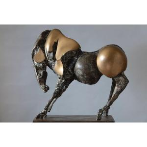 Bronze Horse By Nag Arnoldi (locarno 1928 - Lugano 2017).